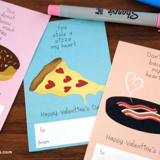 Printable food Valentine card