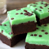 A plate of homemade chocolate mint brownies