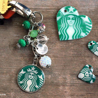 A cute DIY coffee shop keychain gift for Mother's Day.