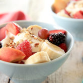 Two fruit breakfast bowls, the perfect way to start the day.