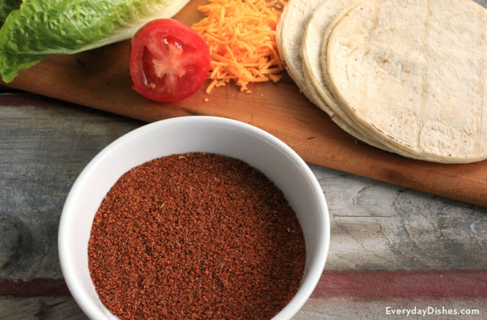 A bowl of homemade taco seasoning, ready to add to tacos
