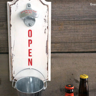 A DIY wall-mounted bottle opener