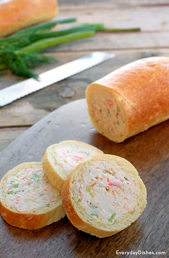 Crab-stuffed baquette recipe