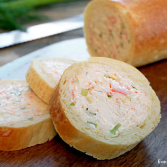 A delicious and easy crab-stuffed baguette.