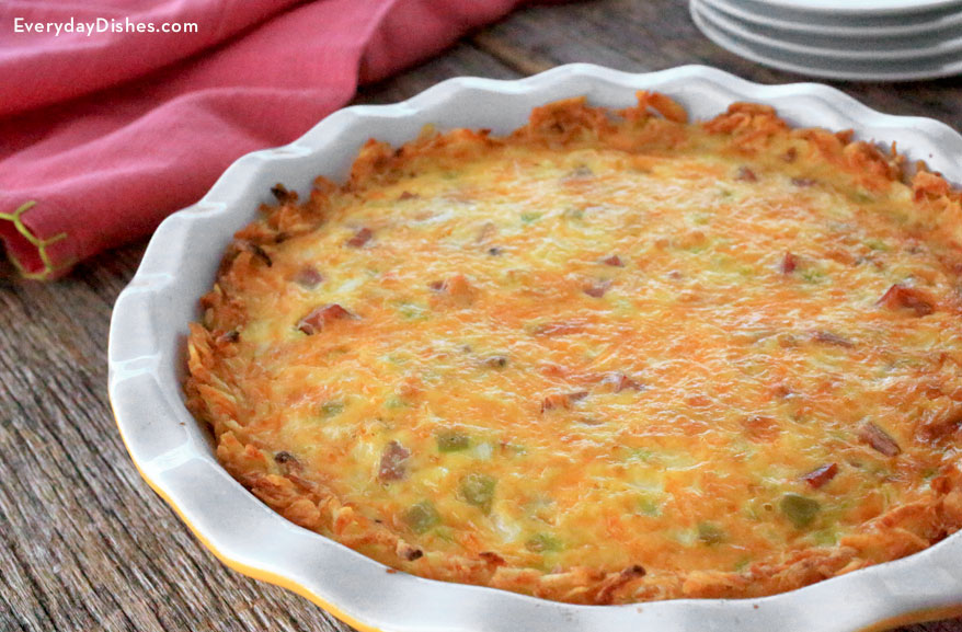 Hash brown quiche with ham recipe - Everyday Dishes & DIY