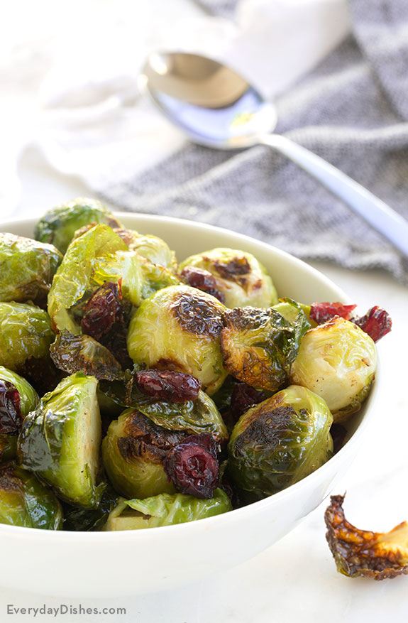 Quick Roasted Brussels Sprouts with Cranberries Recipe