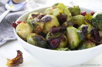 Quick Roasted Brussels Sprouts with Cranberries Recipe