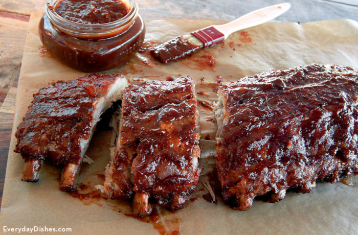 Honey chipotle glazed ribs, a delicious summer cookout dinner.