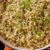 A skillet full of quinoa