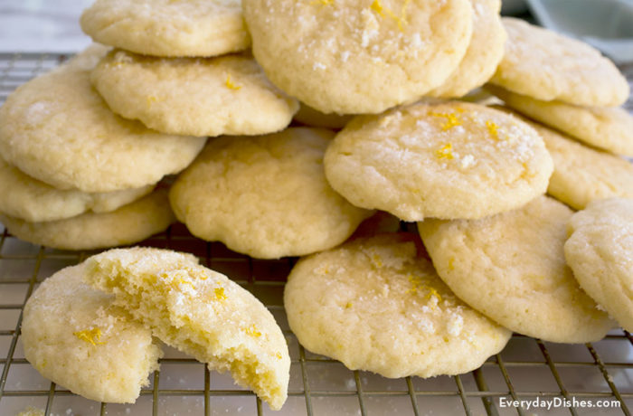 A freshly baked batch of lemon sugar cookies.