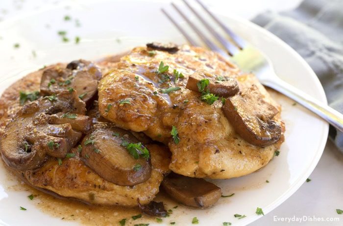 One Pan Chicken Marsala that's ready to enjoy for dinner