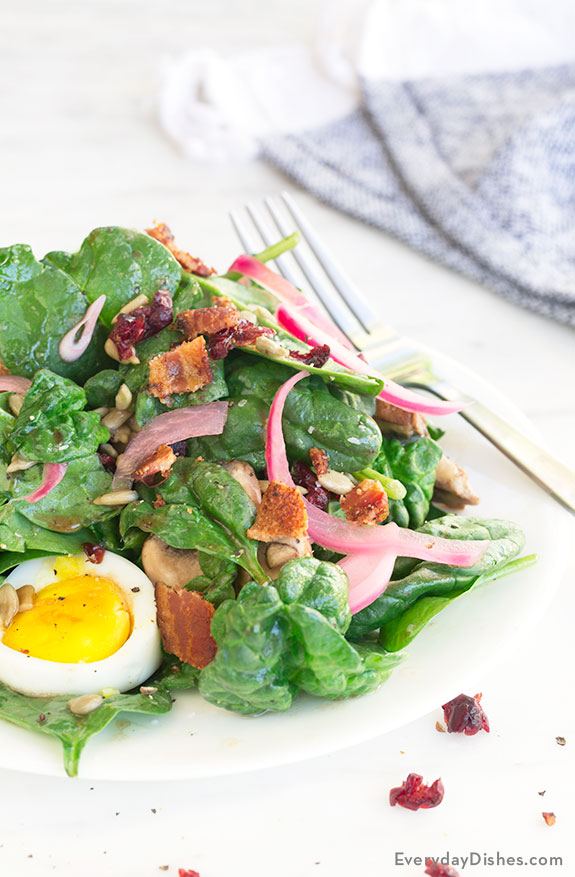 Spinach Salad with Warm Bacon Dressing Recipe