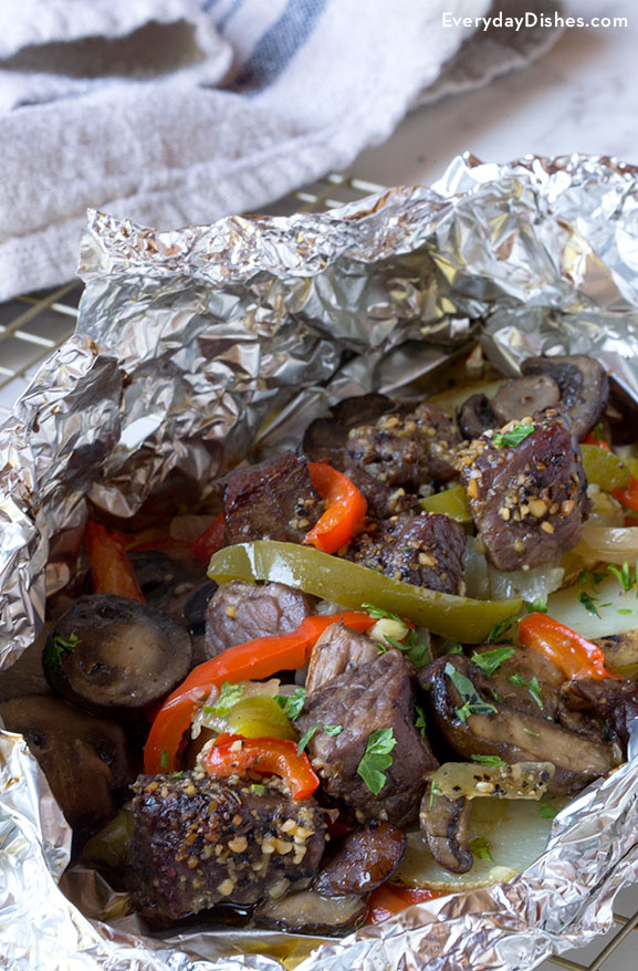 Beef and veggie foil packet recipe
