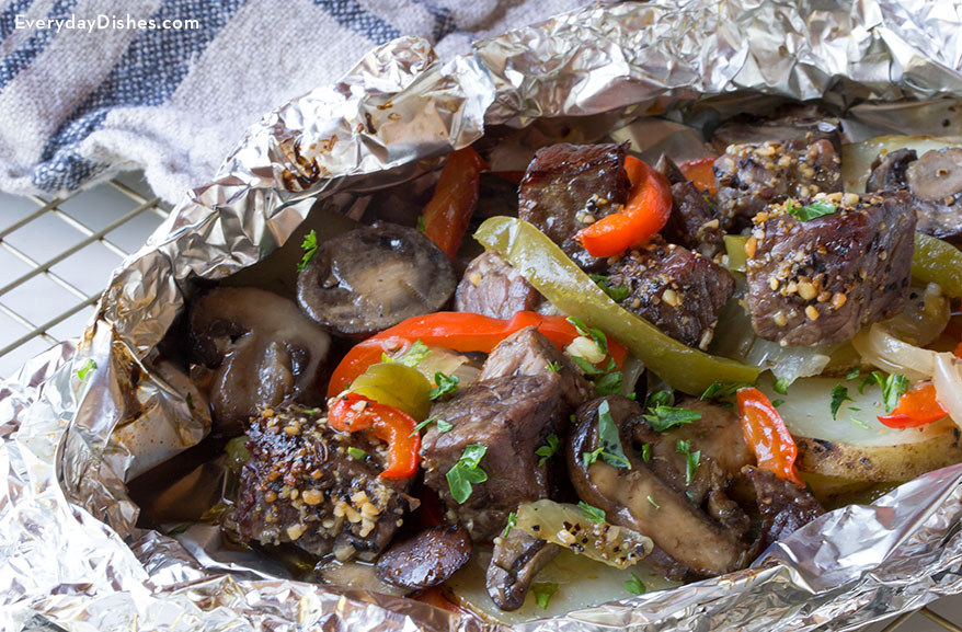 Foil Packet Recipe with Beef and Veggies for the Grill