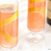 Two glasses of a refreshing grapefruit mimosa