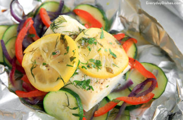 Halibut and veggie foil packet recipe