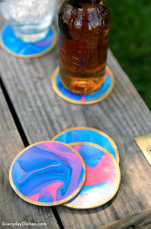 DIY oven baked clay coasters