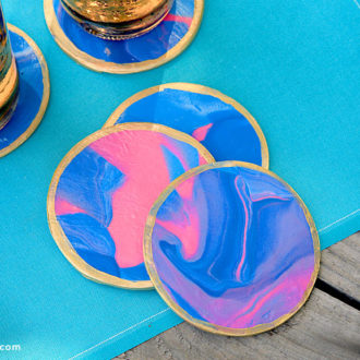 DIY oven-baked clay coasters, an easy craft to protect your table.