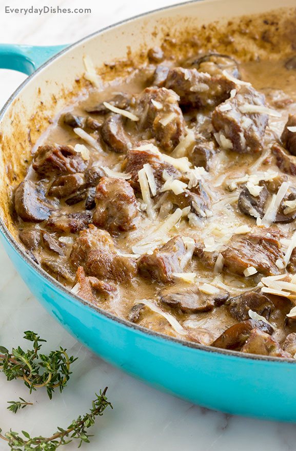 Savory mushroom Asiago beef recipe video