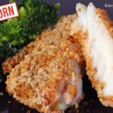 Cider-battered baked cod with einkorn flour, that's ready to enjoy for dinner.