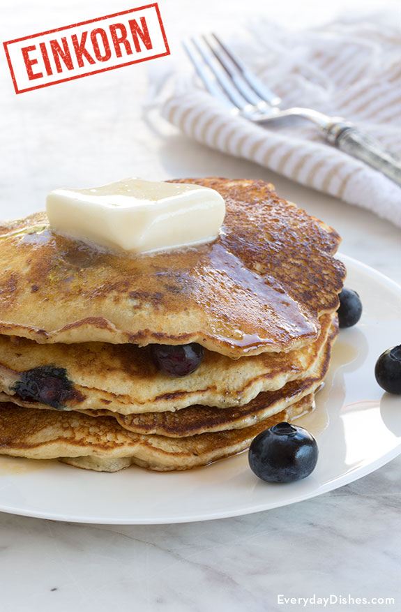 Overnight Einkorn Blueberry Pancakes Recipe