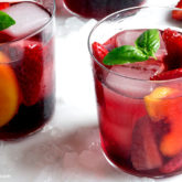 Two glasses of rose wine sangria