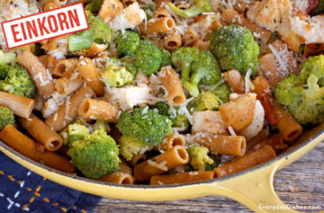 Lemon basil chicken with einkorn rigatoni recipe