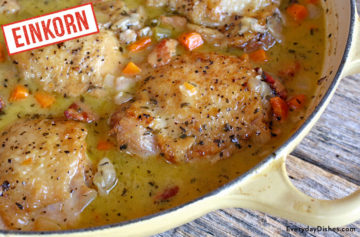 Chicken in einkorn white wine sauce recipe