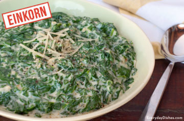 Einkorn creamed spinach recipe