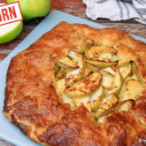 A delicious rustic einkorn apple tart for breakfast or dessert.