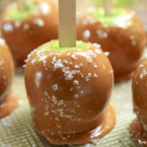 Delicious salted caramel granny smith apples