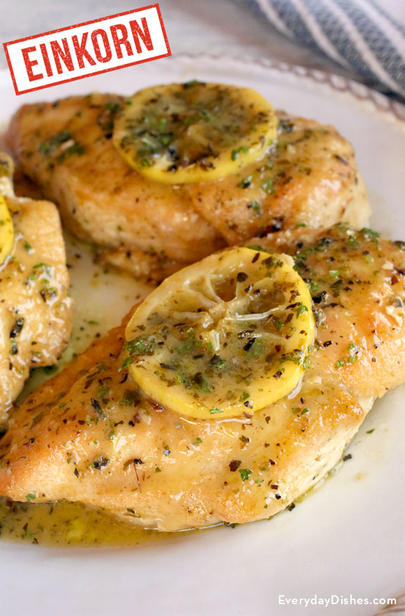 Savory einkorn lemon chicken recipe