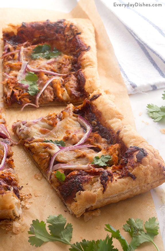 BBQ Chicken Puff Pastry Pizza Recipe