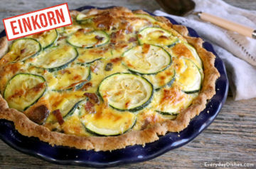Einkorn bacon zucchini quiche recipe