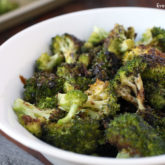 A bowl of delicious roasted balsamic broccoli — a great side dish.