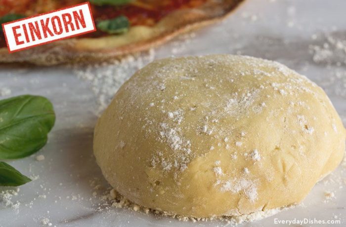A ball of einkorn pizza dough