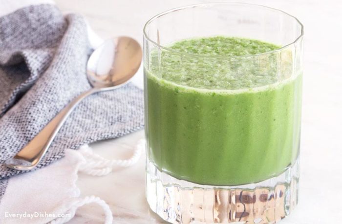 A cup of delicious matcha green tea smoothie