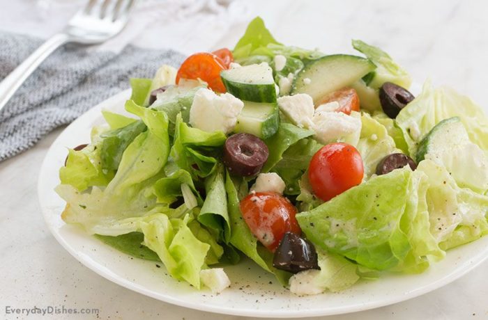 Mediterranean Salad with Yogurt Dressing Recipe