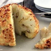 A delicious whole roasted cauliflower, a great side dish.