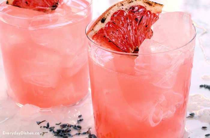 Blushing whiskey and lavender cocktail recipe