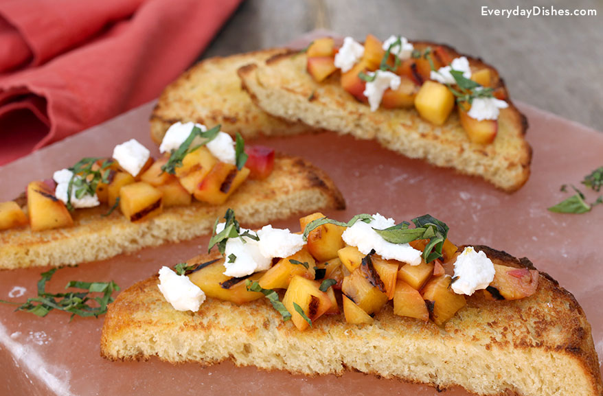 Grilled Peaches and Goat Cheese Bruschetta Recipe