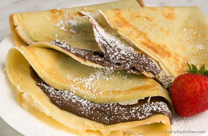 A plate of Nutella crepes — perfect for breakfast or dessert!