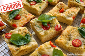 Einkorn caprese focaccia recipe