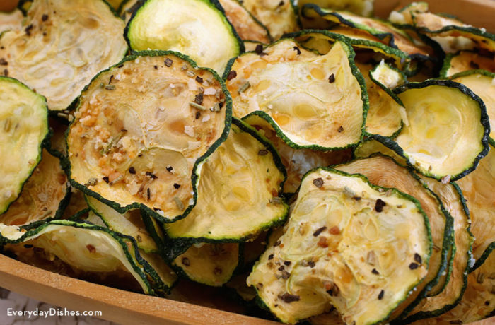 Some homemade parmesan zucchini chips.