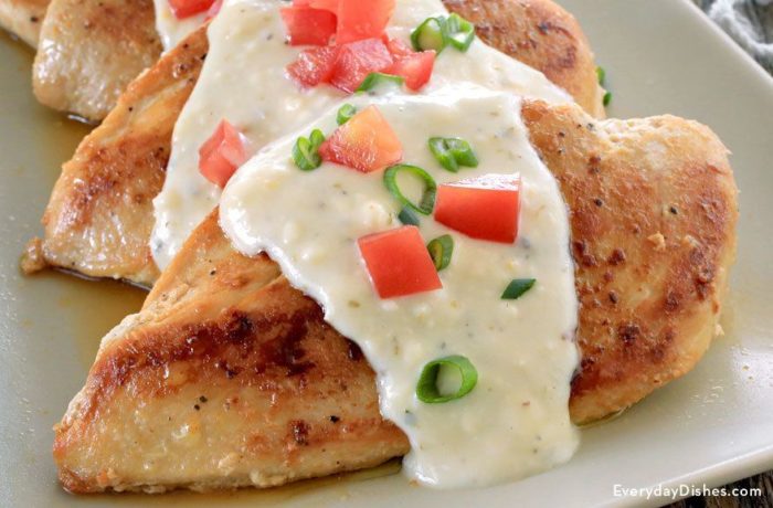 Chicken with feta cheese sauce recipe