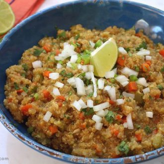 A bowl of delicious Mexican quinoa.