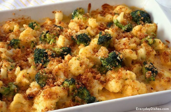 Cheesy cauliflower and broccoli casserole recipe