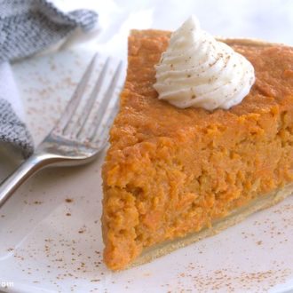 A slice of delicious sweet potato pie