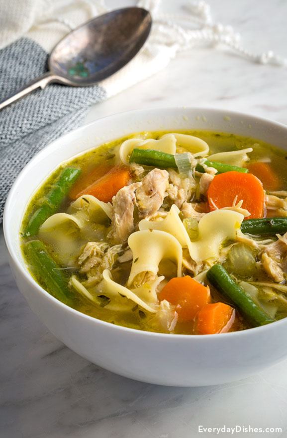 Homemade chicken noodle soup recipe