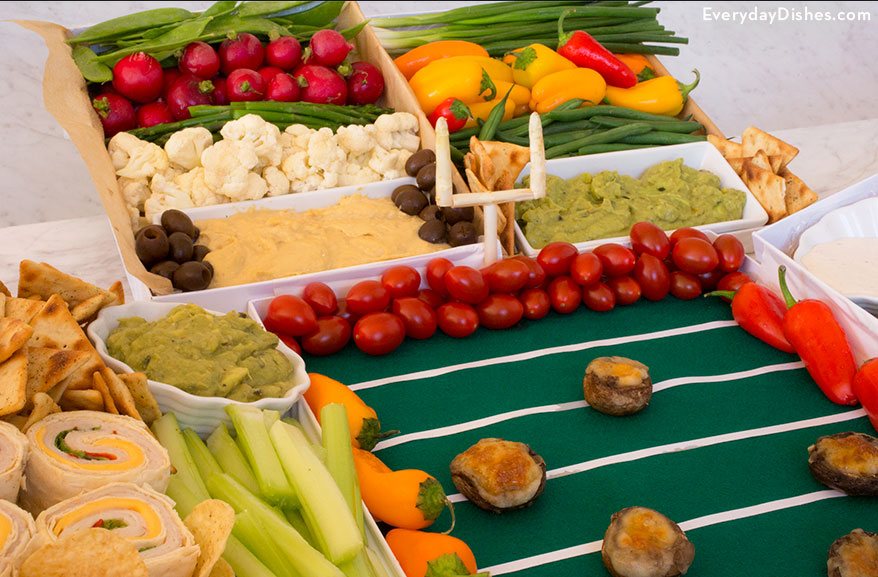 Game day vegetable football stadium recipe